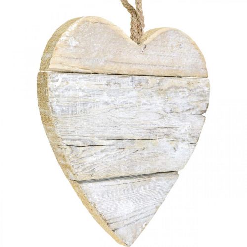Artikel Herz aus Holz, Dekoherz zum Hängen, Herz Deko Weiß 24cm