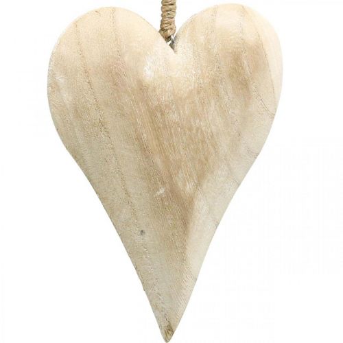 Artikel Herz aus Holz, Dekoherz zum Hängen, Herz Deko H16cm 2St