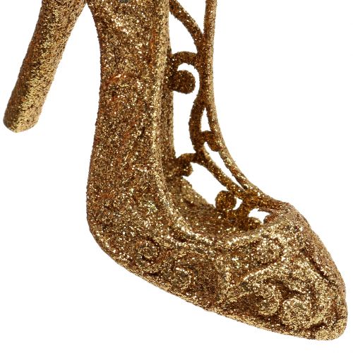 Floristik24 Goldener Pumps zum Hängen 9cm