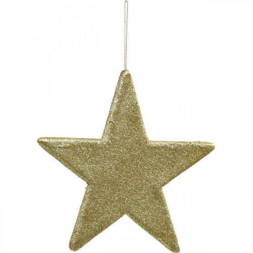 Artikel Weihnachtsdeko Stern Anhänger Golden Glitter 30cm 2St