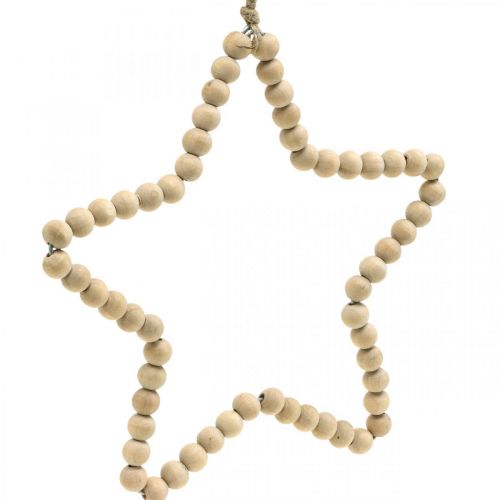 Artikel Dekohänger Weihnachten Holzperlen Herz Stern Baum H16cm 3 St