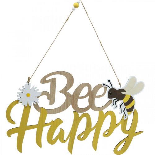 Floristik24 Dekoschild Biene „Bee Happy“ Sommerdeko Holz 31×18cm 2St