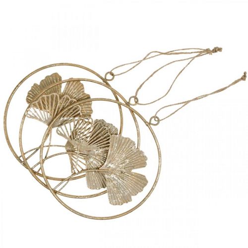 Artikel Ginkgo Deko Gold Aufhänger Vintage Metalldeko Ø16cm 3St