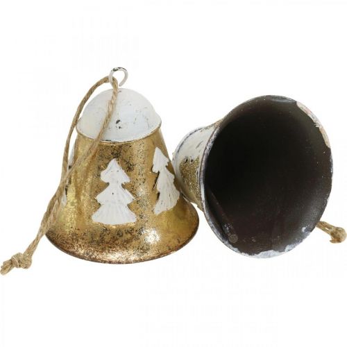 Artikel Weihnachtsglocken Vintage Weihnachtsdeko Golden Weiß 2St