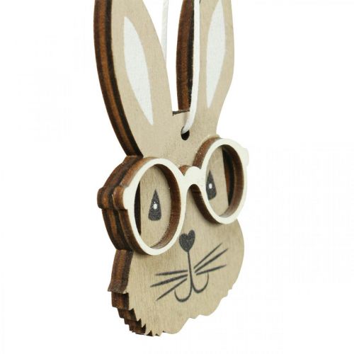 Artikel Holz Anhänger Hase mit Brille Möhre Braun Beige 4×7,5cm 9St