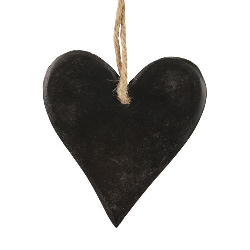 Floristik24 Hängedeko Schieferherz Deko Herzen Schwarz 10,5cm 4St