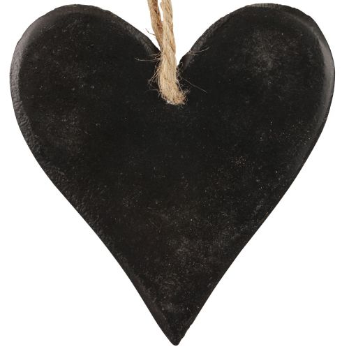 Floristik24 Hängedeko Schieferherz Deko Herzen Schwarz 10,5cm 4St