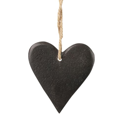 Floristik24 Hängedeko Schieferherz Deko Herzen Schwarz 7cm 6St