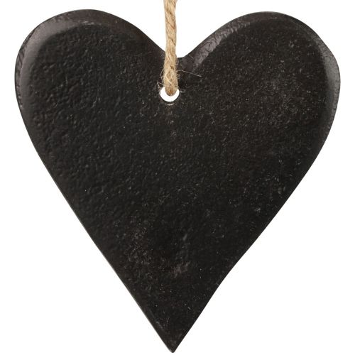 Floristik24 Hängedeko Schieferherz Deko Herzen Schwarz 7cm 6St