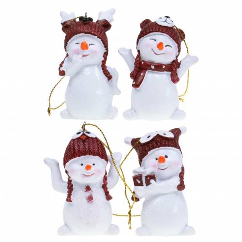Christbaumschmuck Schneemann zum Hängen 8cm 4St