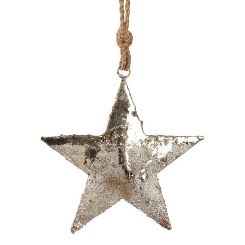 Hängedeko Stern Metall Weihnachtsdeko Silber 15,5cm 3St