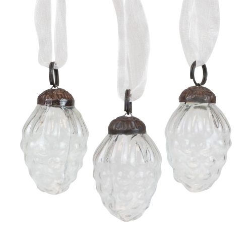 Artikel Weihnachtsschmuck Glas Dekohänger Glaszapfen 3×4,5cm 12 St