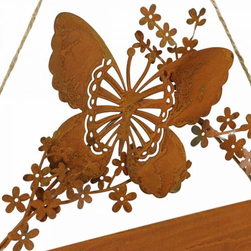 Floristik24 Deko Schild Willkommen zum Aufhängen Rost Optik 25×18/21cm 2St