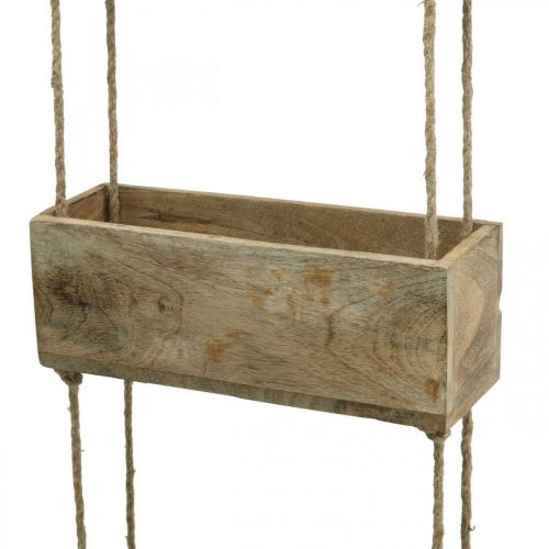 Floristik24 Pflanzkästen am Seil, Hängeregal zum Bepflanzen, Holzdeko Naturfarben L98cm B30cm