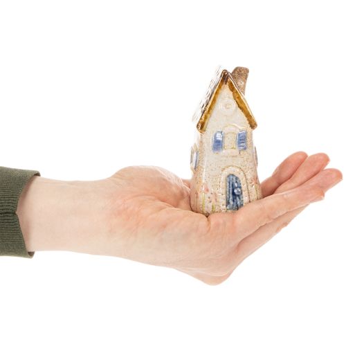 Artikel Keramik Haus Dekoration für Innenbereich und Blumentöpfe Ideales Geschenk 10cm 3St