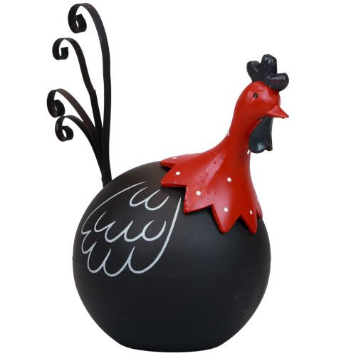 Floristik24 Hahn Osterdeko Metall Deko Huhn Schwarz Rot H13,5cm