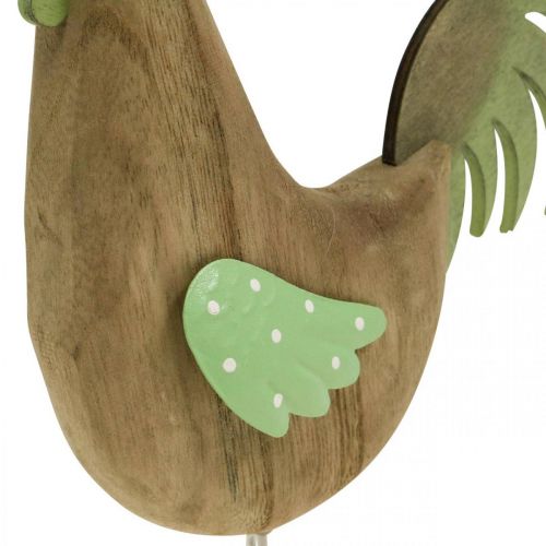 Deko Figur Hahn Holz, Metall Grün Tischdeko Ostern H23cm | Floristik24.at