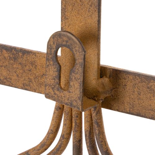 Hakenleiste aus Metall mit Gartenwerkzeug-Motiven, Edelrost, 33,5 x 23 cm, für Innen- und Außenbereich | Floristik24.at