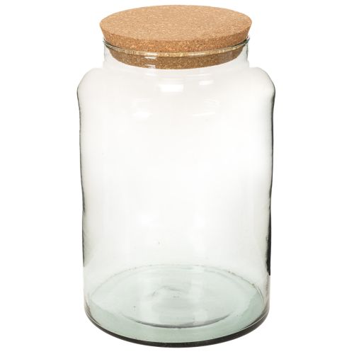 Halboffene Terrariumflasche aus recyceltem Glas 29 cm mit Korkdeckel