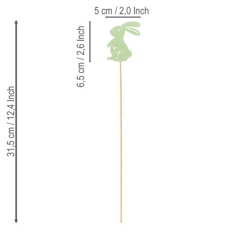 Artikel Deko Hasen am Stiel als grafische Akzente für Tisch und Pflanzgefäße 31,5cm 16St