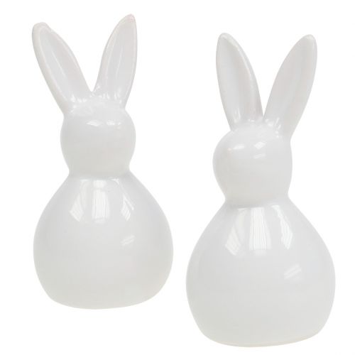 Hase Keramik Weiß 7,5cm 6St | Floristik24.at