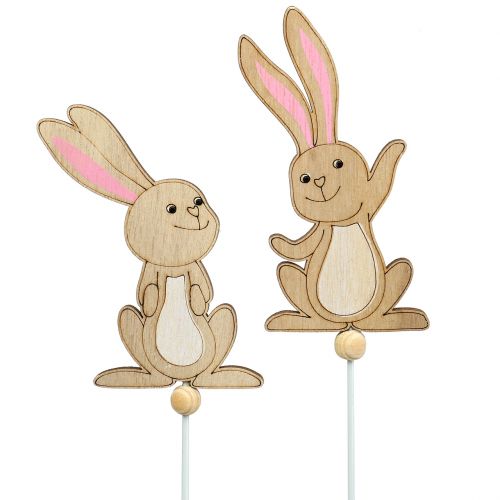 Floristik24 Hase Natur am Stecker 8St