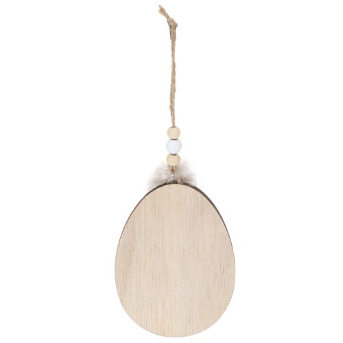 Artikel Hase im Ei Holz Ostereier zum Hängen Weiß Schwarz 10cm 6 St
