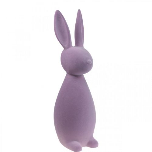 Floristik24 Deko Hase Deko-Osterhase Beflockt Flieder Lila H47cm