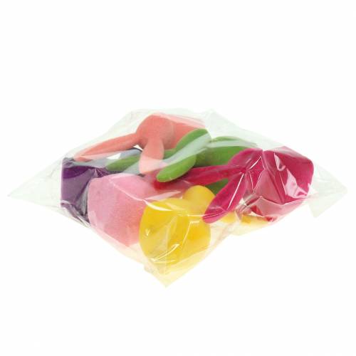 Artikel Hase beflockt Bunt H13cm Sortiert 6 St