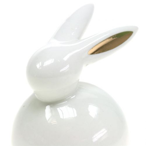 Artikel Osterfigur Hase Weiß-Gold 8,5cm 4St