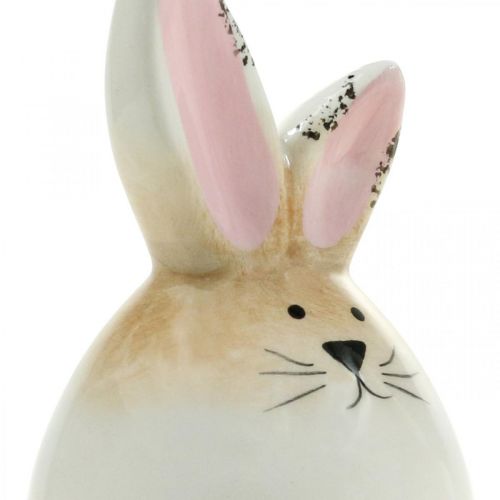 Artikel Osterhase Keramik Weiß Ei Deko Figur Hase Ø6cm H11,5cm