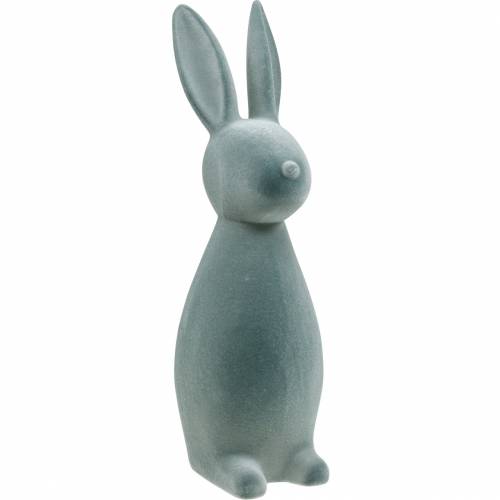 Deko-Hase Grau beflockt 47cm Osterhase Dekoration Ostern
