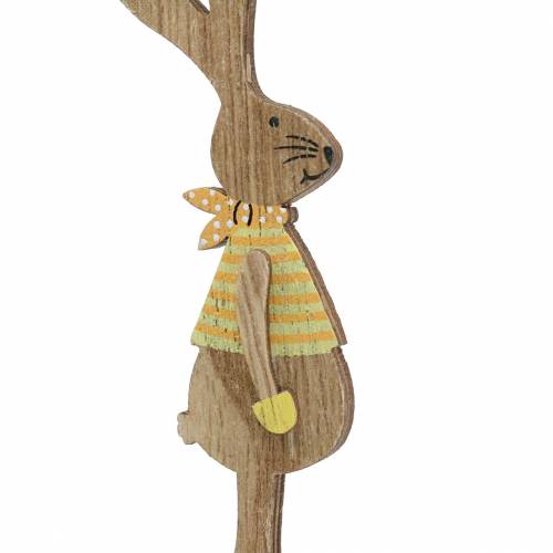 Artikel Osterdeko Hase mit Stab Holz Sortiert Natur 11cm 16St