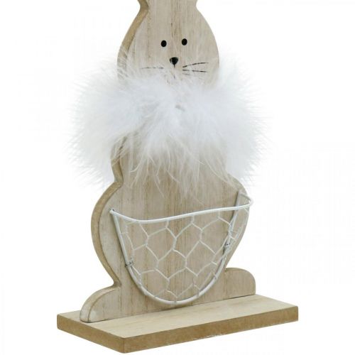 Artikel Hase mit Korb Osterhase Aufsteller Holzdeko Ostern Natur H30cm