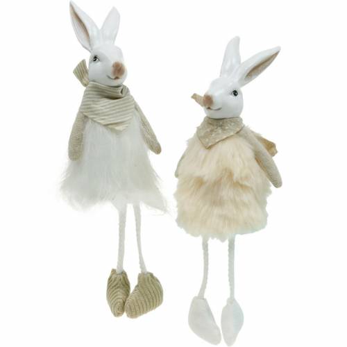 Floristik24 Osterdeko Hase Kantensitzer 26cm Osterhase Figur 2St