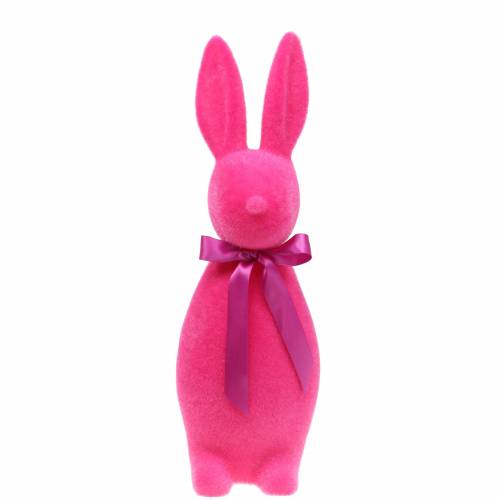 Floristik24 Hase beflockt Pink H42cm