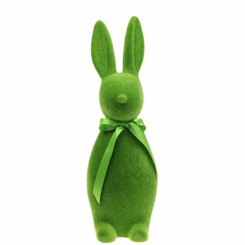 Floristik24 Hase beflockt Grün H42cm