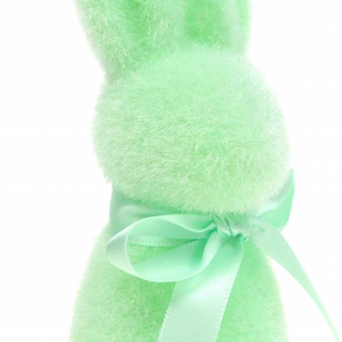 Floristik24 Hase beflockt Mintgrün 16cm 4St
