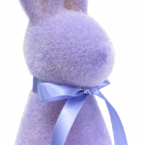 Floristik24 Hase beflockt Flieder Lila H30cm 2St