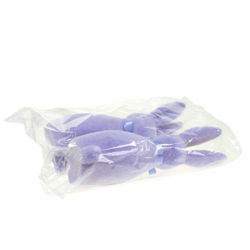 Floristik24 Hase beflockt Flieder Lila H30cm 2St