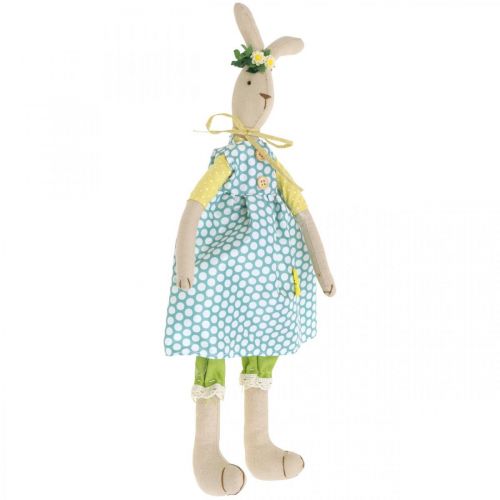 Floristik24 Stoffhase für Ostern, Osterhase mit Kleidung, Hasenmädchen H43cm