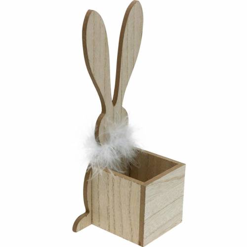 Floristik24 Hase Pflanzkasten Federboa Schwarz, Weiß gepunktet Holz Osterhase