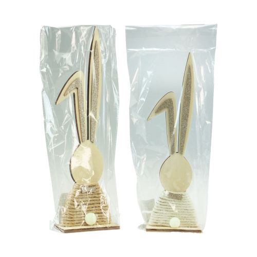Artikel Hasen mit Glitter Holzhasen Tischdeko Ostern H36cm 2St