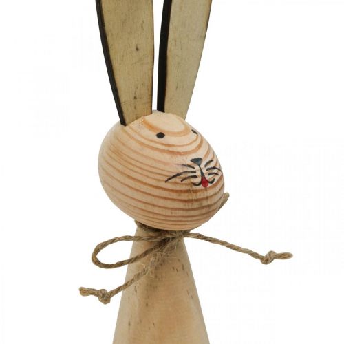 Artikel Osterhasen, Frühlingsdeko aus Holz, Ostern Natur, Schwarz-Weiß H28cm 2er-Set