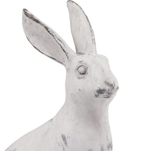 Floristik24 Hase sitzend Hasen Deko Kunststein Weiß Grau H27,5cm