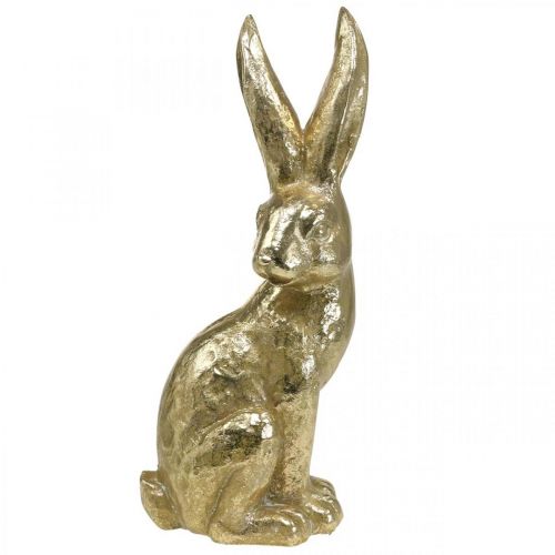 Floristik24 Deko Hase groß Osterhase sitzend Gold 22×17×51,5cm