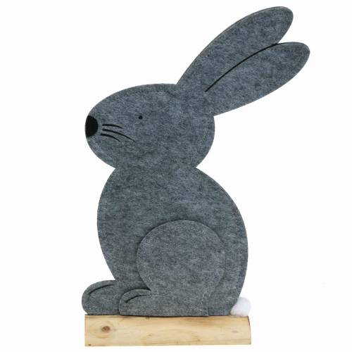 Floristik24 Hase Sitzend Filz Grau 40cm x 7cm H61cm Schaufensterdekoration