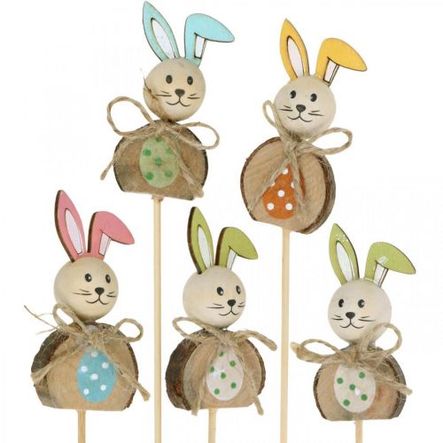 Artikel Osterhase Holz, Blumenstecker Ostern, Hasenstecker 8cm 8St