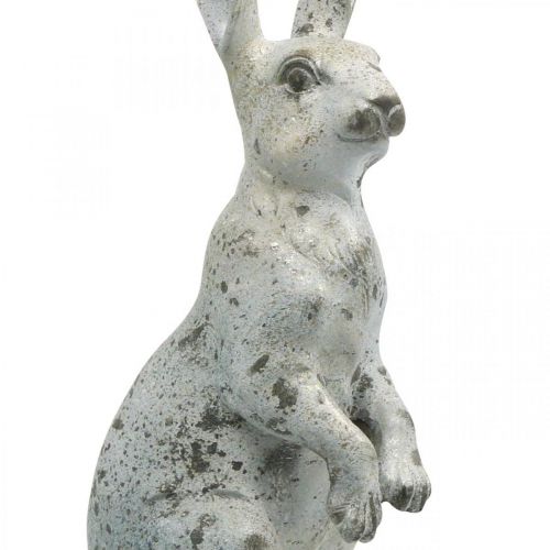 Floristik24 Dekohase für Ostern, Frühlingsdeko in Beton-Optik, Gartenfigur mit Goldakzenten, Shabby Chic H42cm