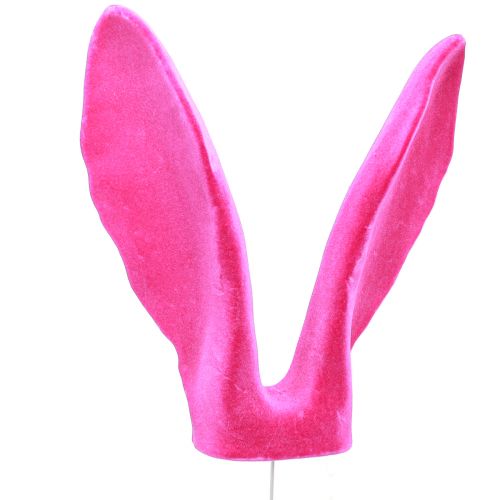 Floristik24 Hasen Deko Ohren Pink für Ostern Beflockt Stab H56cm